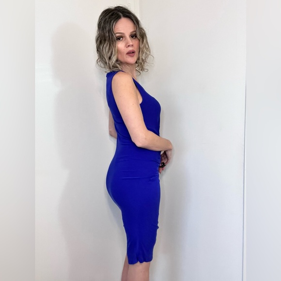 Zero + Maria Cornejo Asymmetric Knot Dress in Blue - Picture 12 of 13